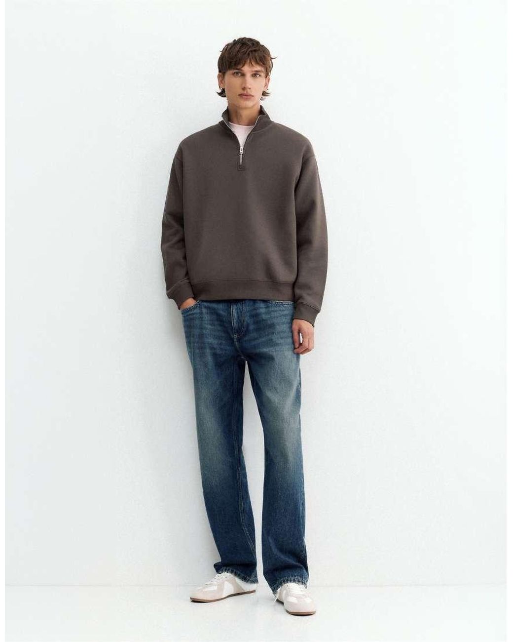 Pull&Bear Gray Quarter-zip Sweatshirt for men