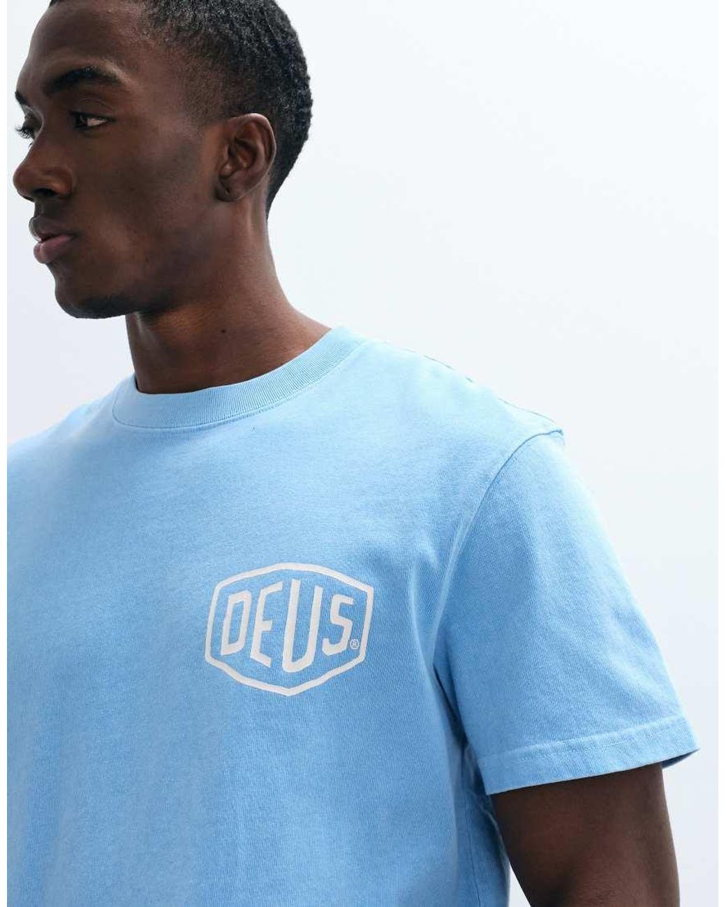 Deus Ex Machina Blue Shield Garment Dyed T-shirt for men