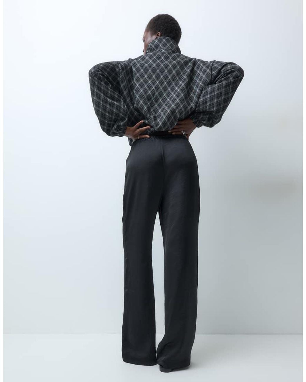 Vero Moda Blue High Waist Satin Loose Fit Pants