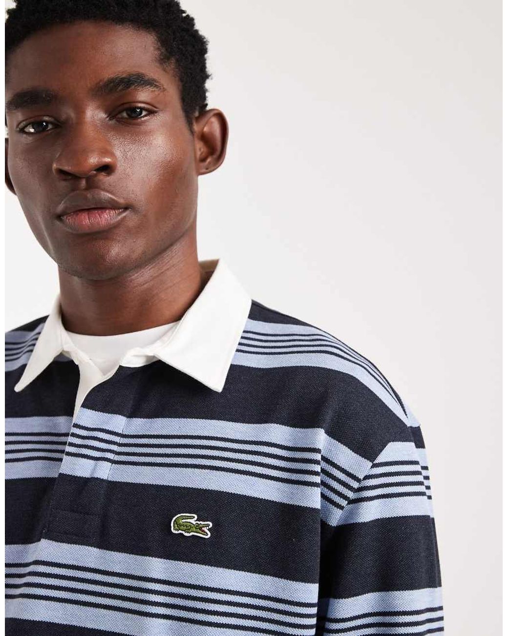 Lacoste Blue Stripe Rugby Shirt for men
