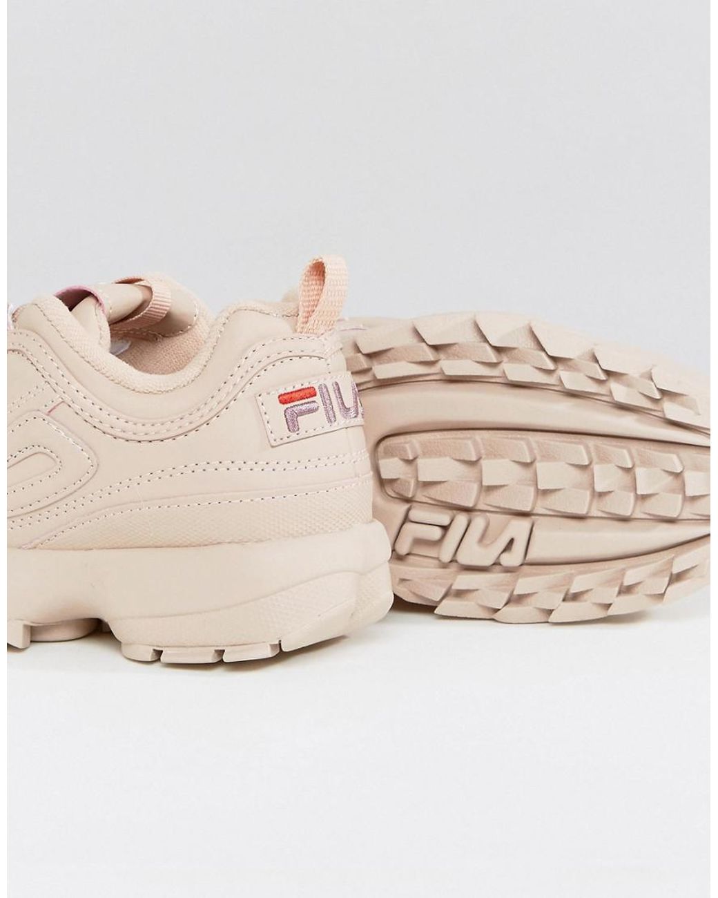 Fila Disruptor Low Trainers In Nude in Natural | Lyst