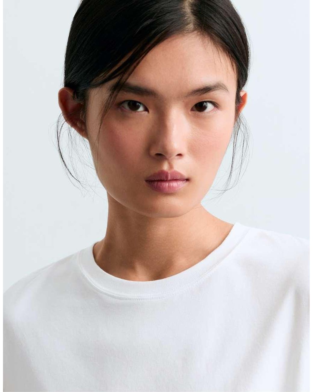 Oysho White Oversize Cotton-Blend Short-Sleeved T-Shirt