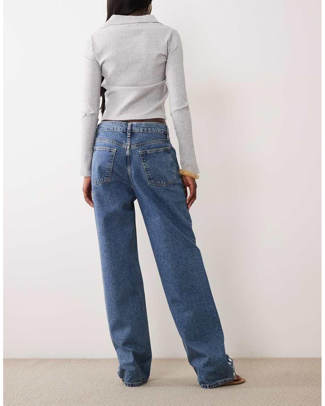 Mango Blue Circle 100% Cotton Straight Jean With Discs