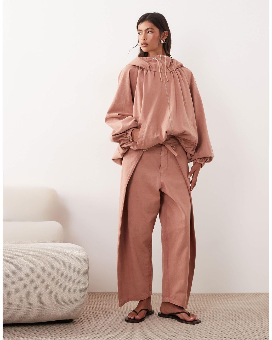 ARRANGE Pink Drawstring Volume Sleeve Jacket