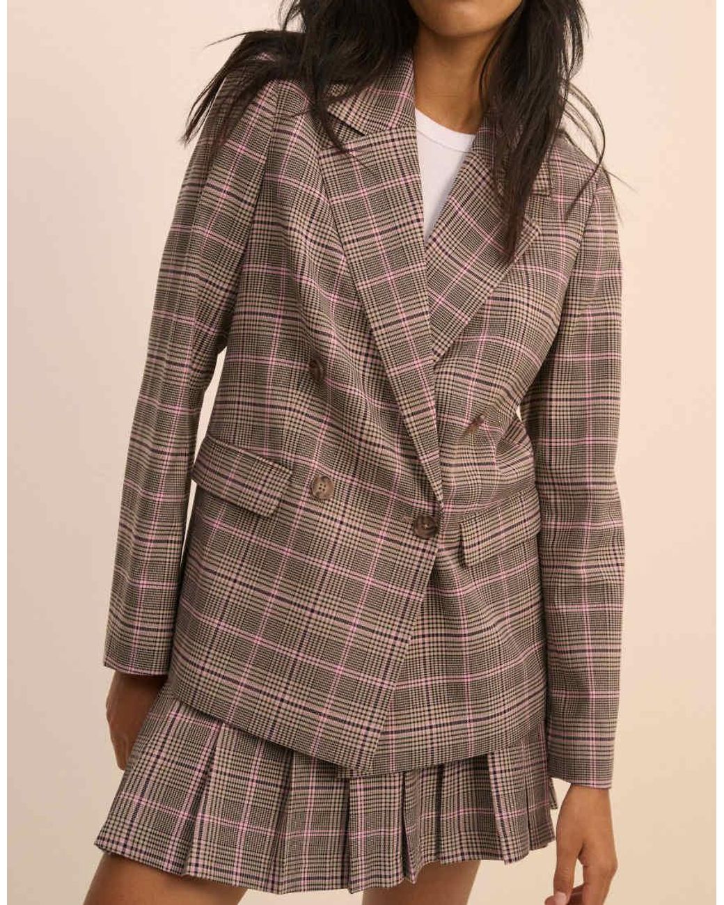 Nobody's Child Brown Tailored Double Breasted Suit Blazer
