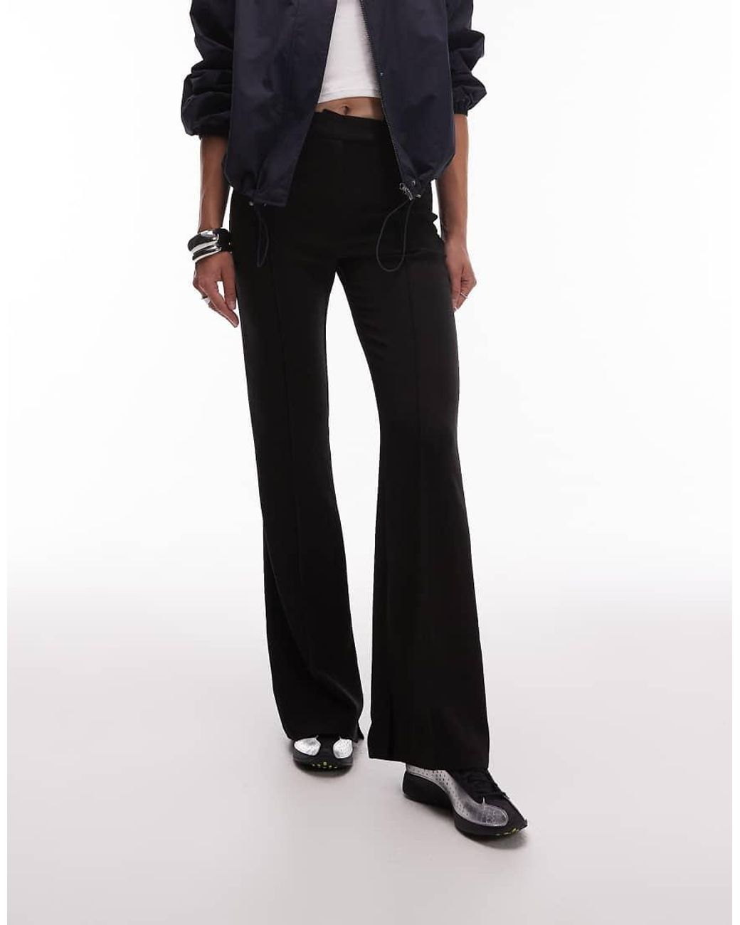 ASOS Black Tailored Slinky Skinny Flare Trousers