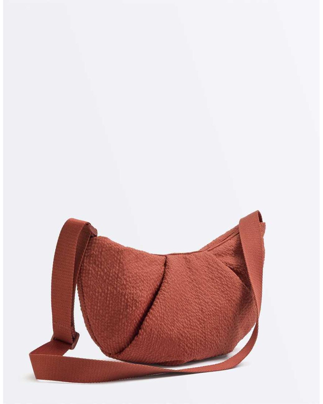 Oysho White Textured Quilted Crossbody Bag