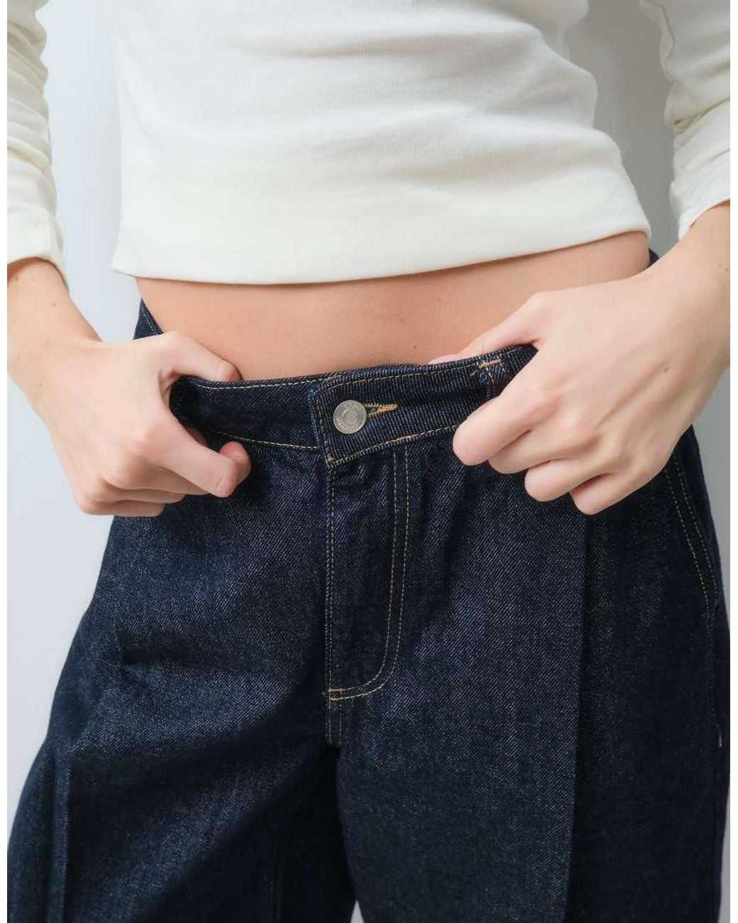 ASOS Blue Horseshoe Denim Longer Length Jort