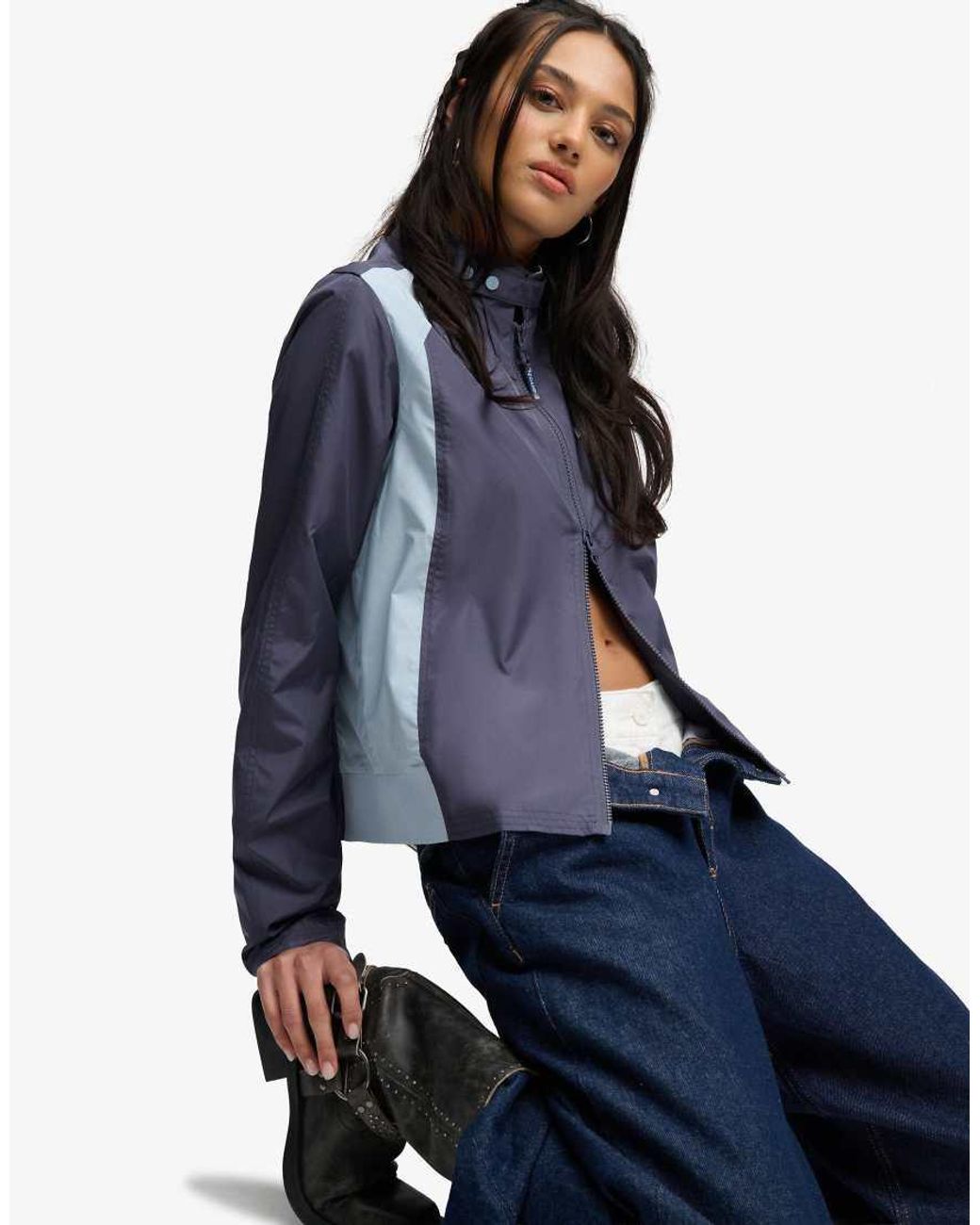 Bench x Superdry & Co Blue Racer Shell Double Zip Jacket