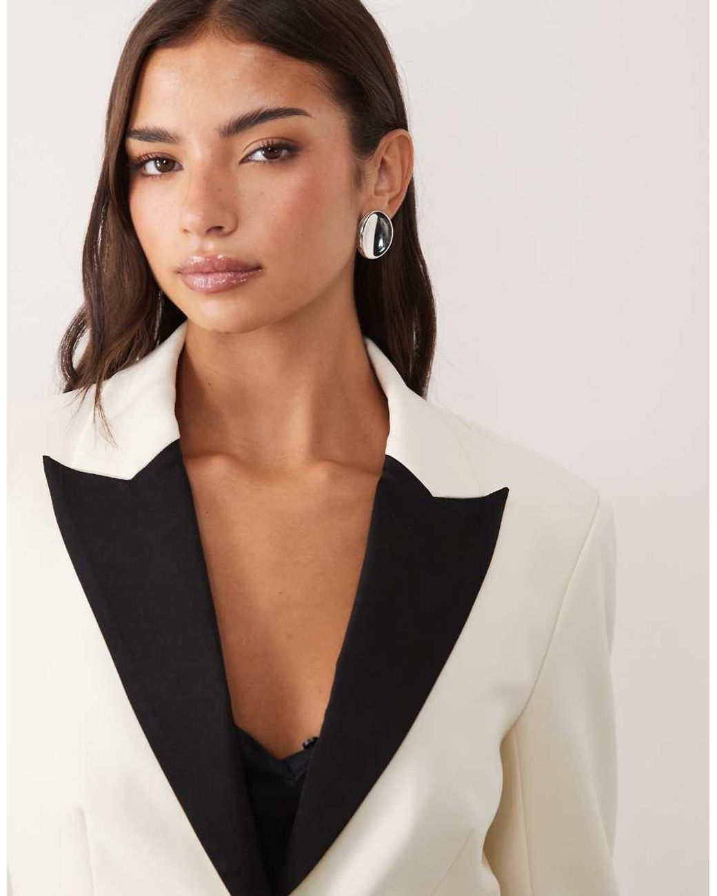 ASOS Natural Tailored Moulded Hip Tux Blazer