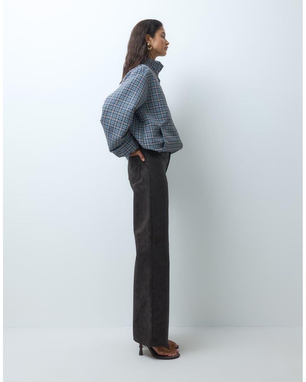 Vero Moda Blue Wide Leg Faded Look Trousers