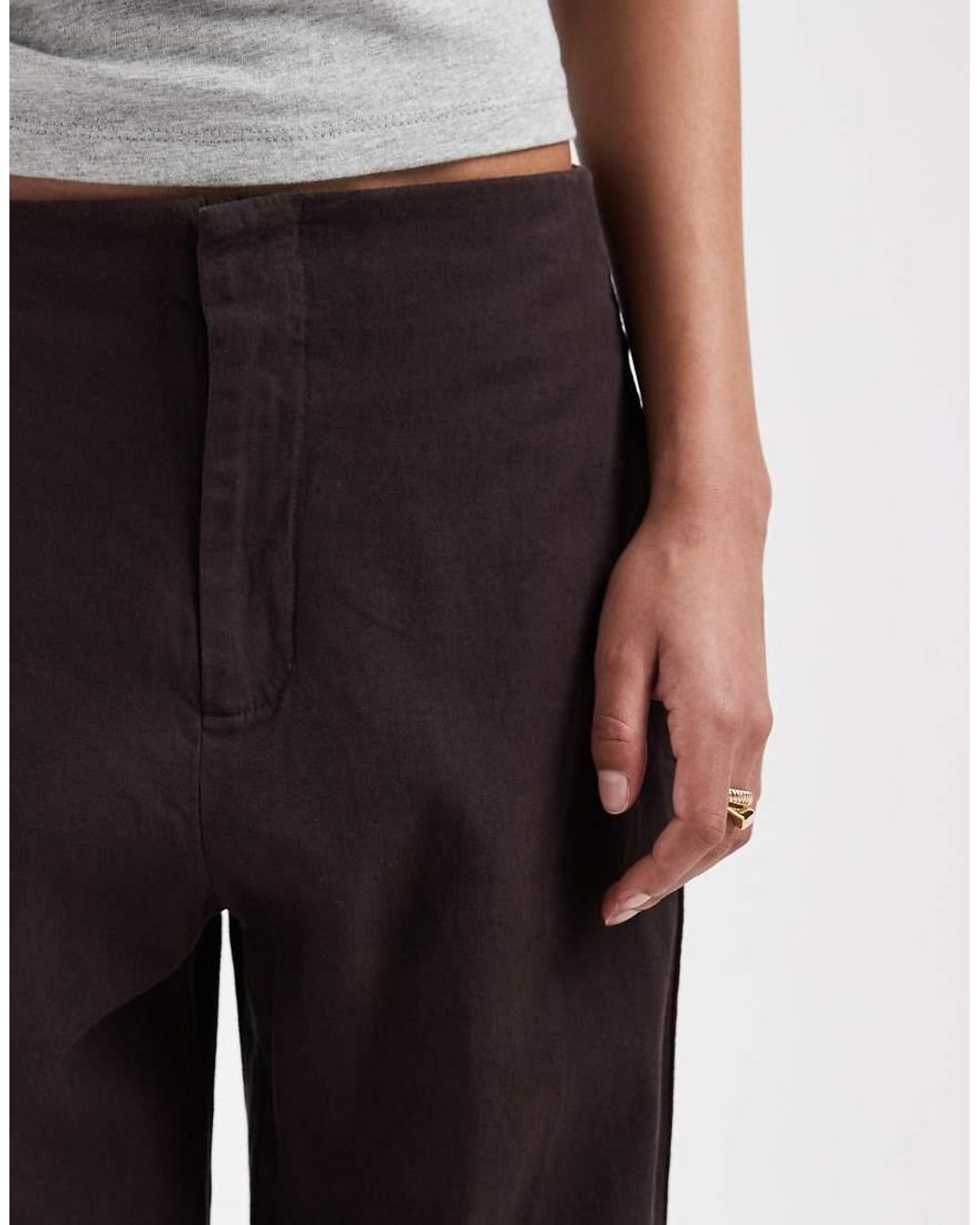 Gap White Co-Ord Straight Cropped Linen Mix Trouser