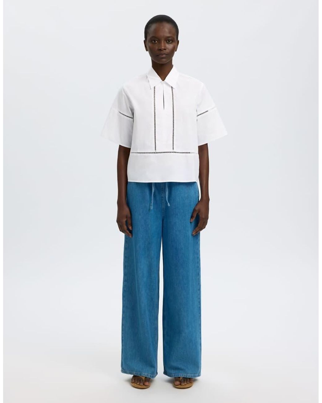 SELECTED White Short Sleeved Shirt