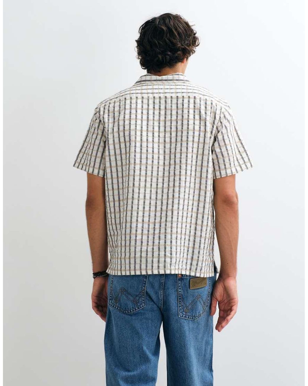 Levi's Blue Standard Pocket Sunset Camp Checked T-Shirt for men