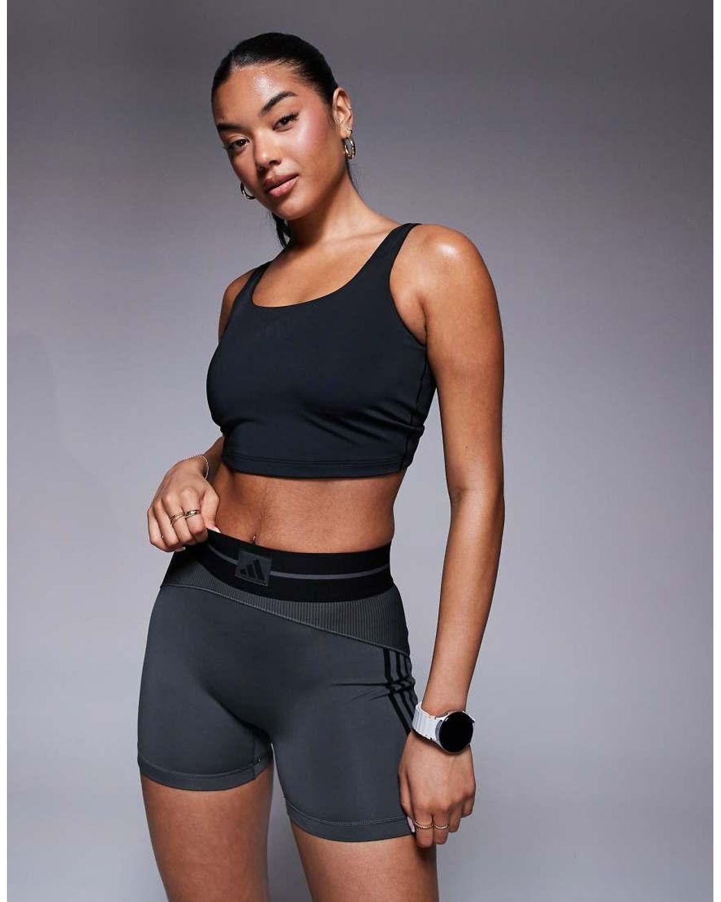 Adidas Originals Black Adidas Training Optime Power Back Twist Tank