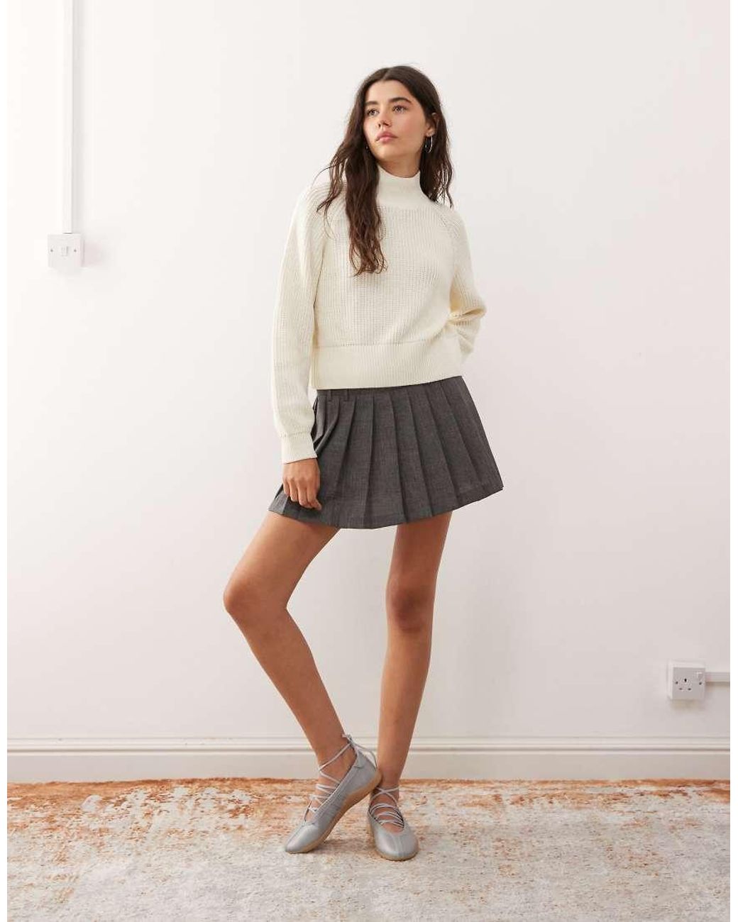 Noisy May Natural High Neck Knit Jumper