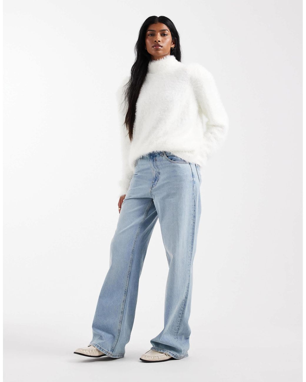 ASOS White – flauschiger oversize-pullover