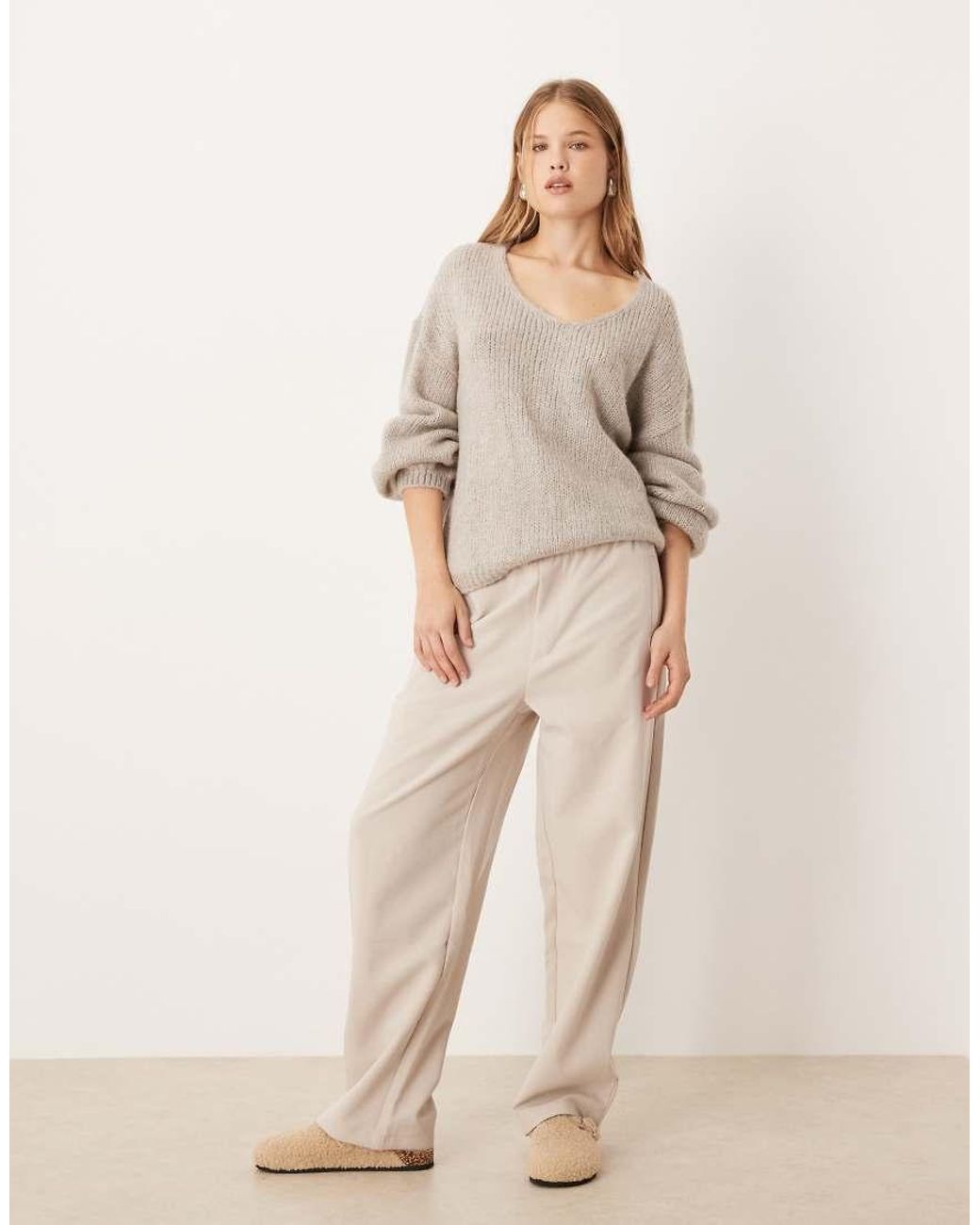 Jdy Natural Oversized Reversible Knit Jumper