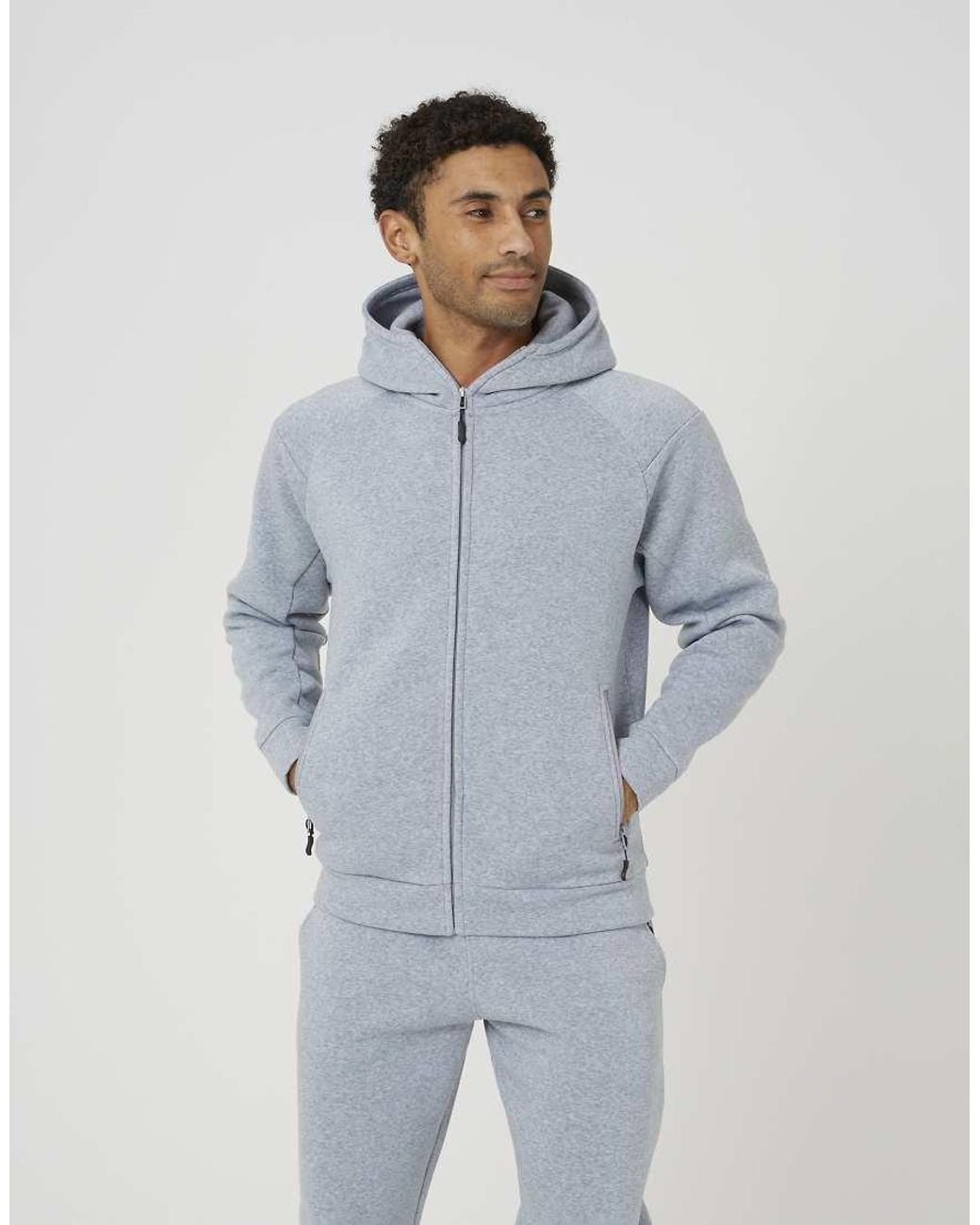 Brave Soul Blue Zip Through Hoodie & Jogger Co-Ord for men