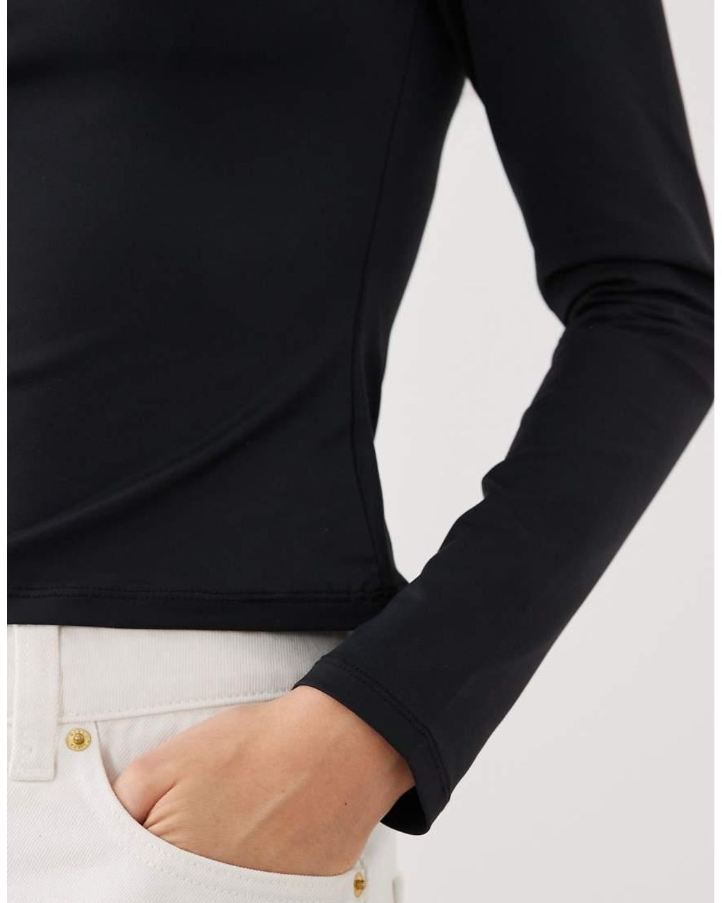 ASOS Blue Polyamide Slinky Long Sleeve Top