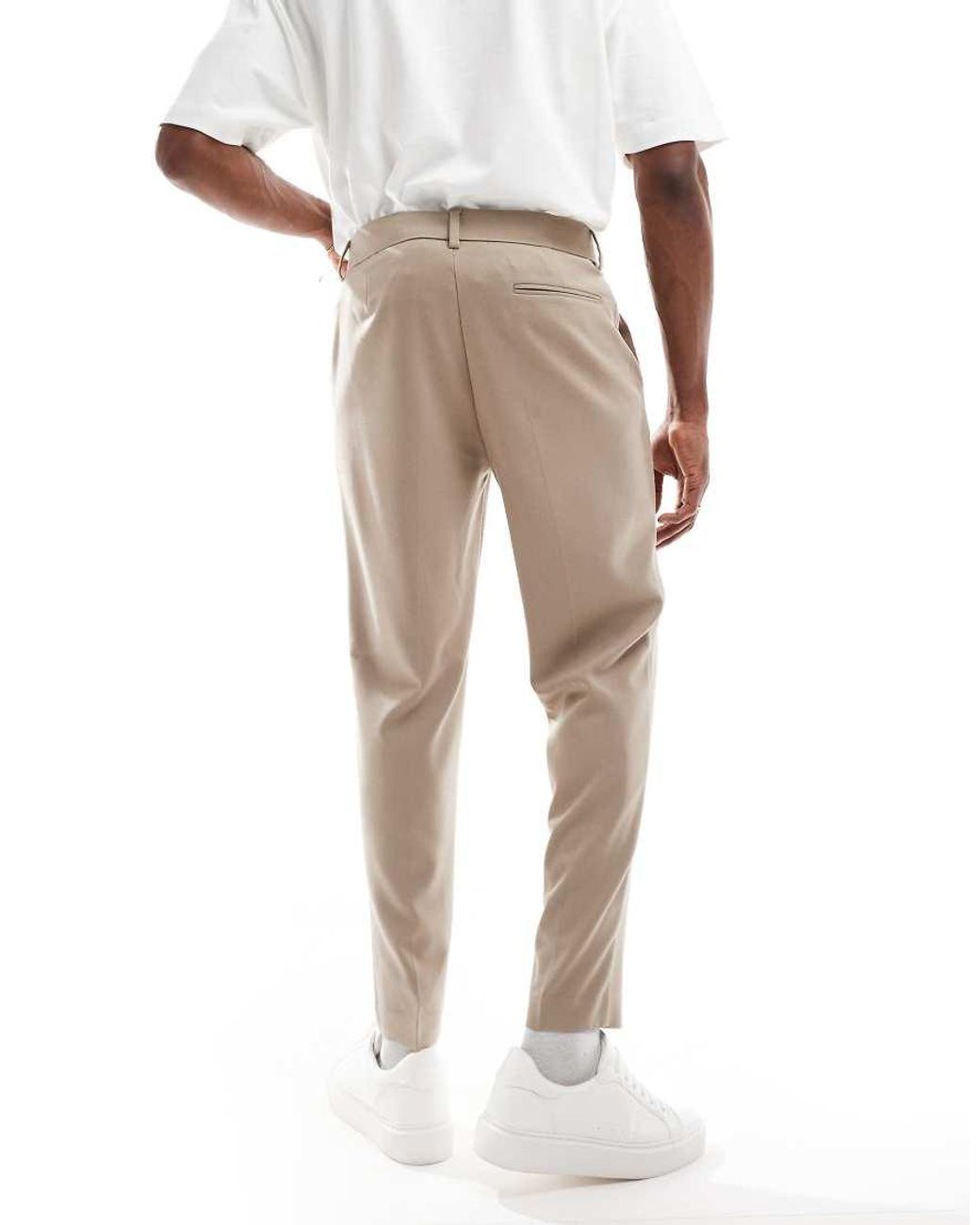ASOS White Tapered Suit Trousers for men