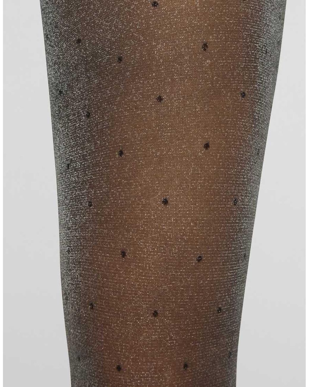 Calzedonia White Collant Glitter Polka Dots