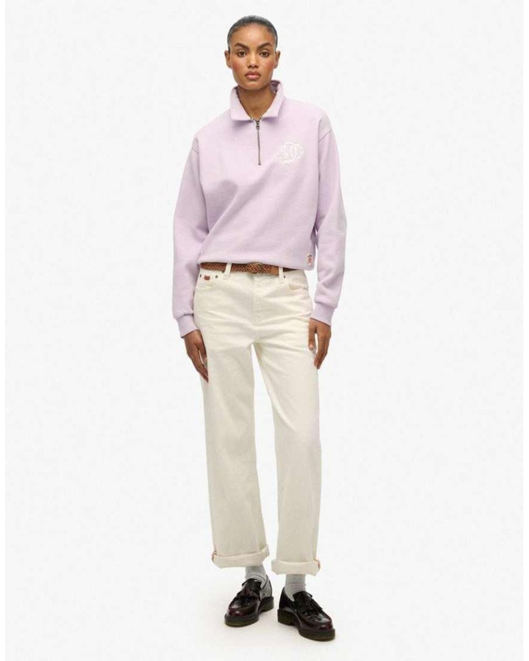 Superdry Pink Sd&Co. Collared Half Zip Sweatshirt