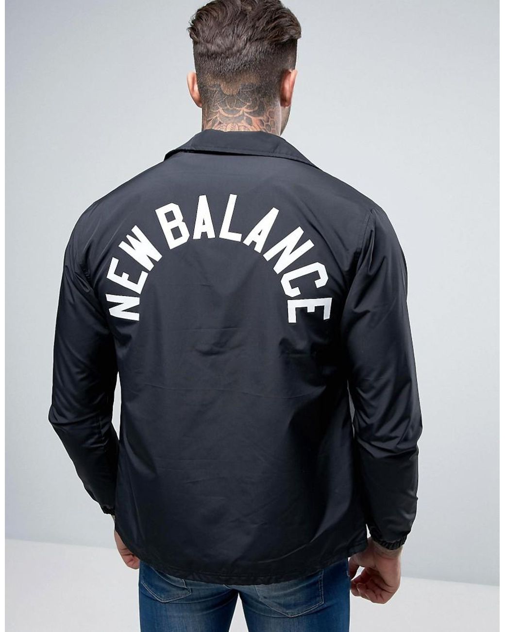 New Balance Coach Jacket In Black Mj71529_bk for Men | Lyst UK