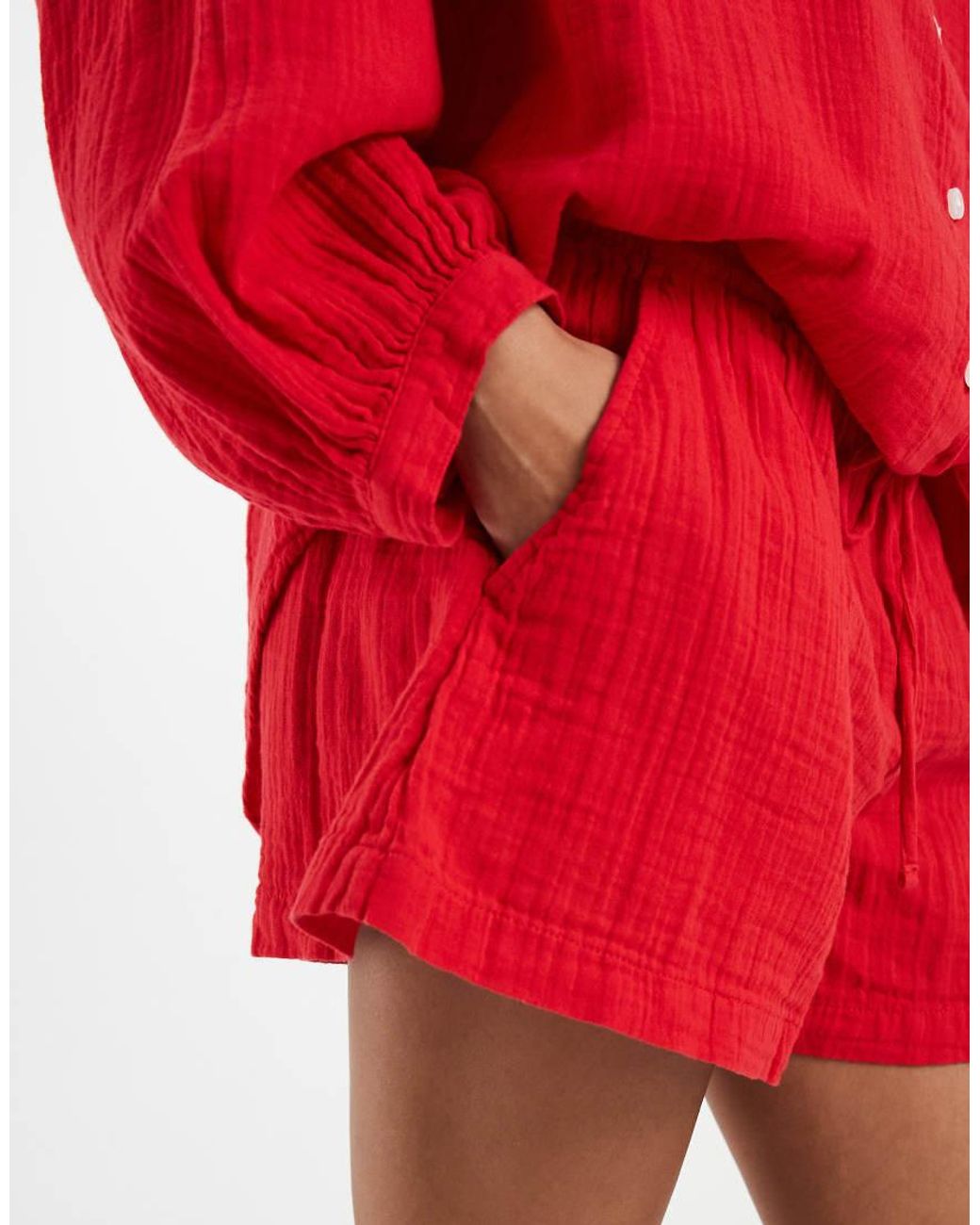 Gap Red Baggy Linen Look Shorts