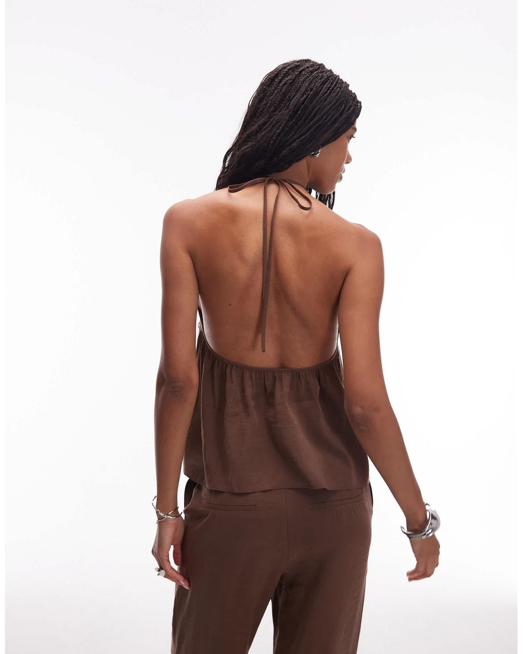 ASOS Brown Modal Halter Top