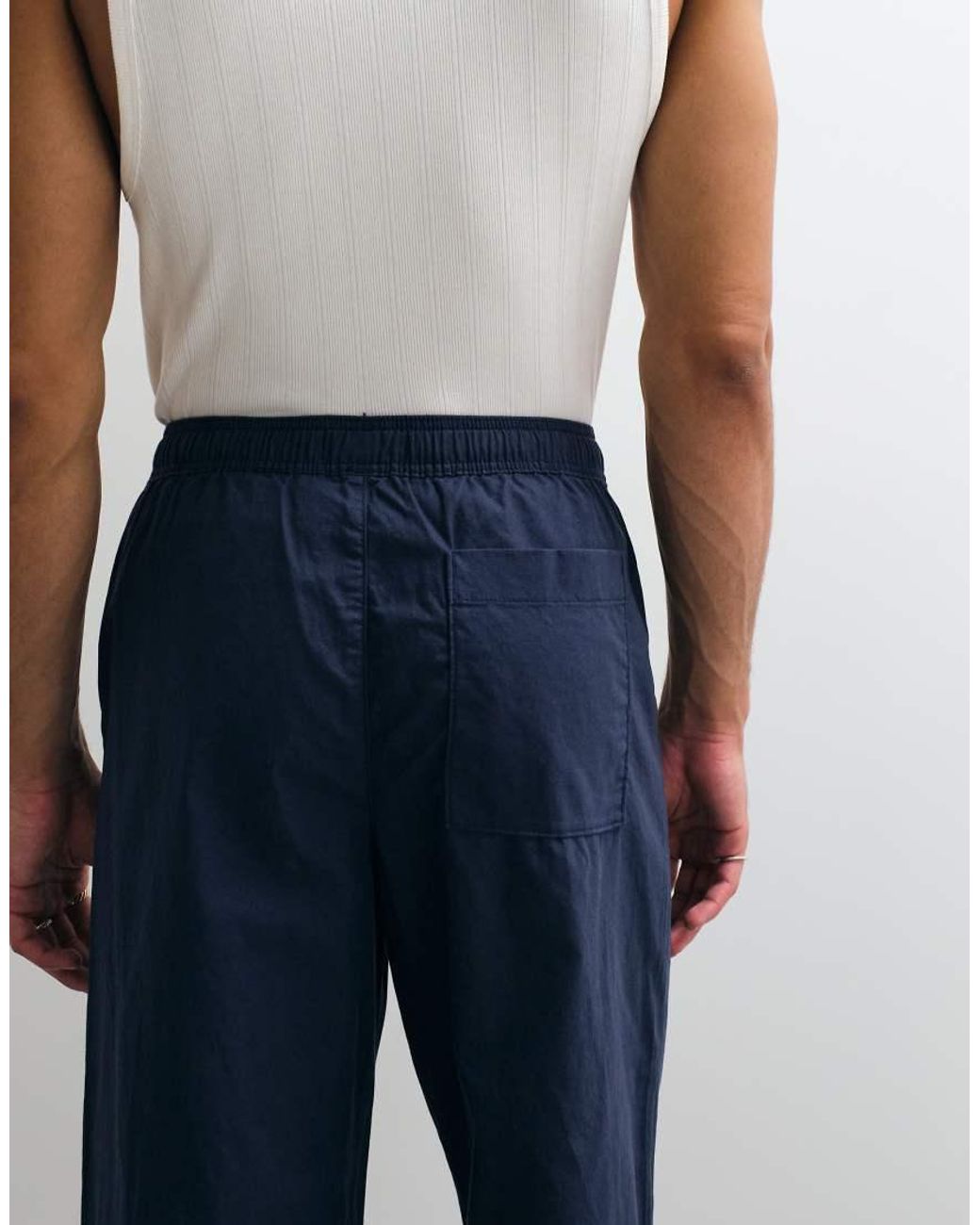 ASOS White baggy Fit Linen-blend Pants for men