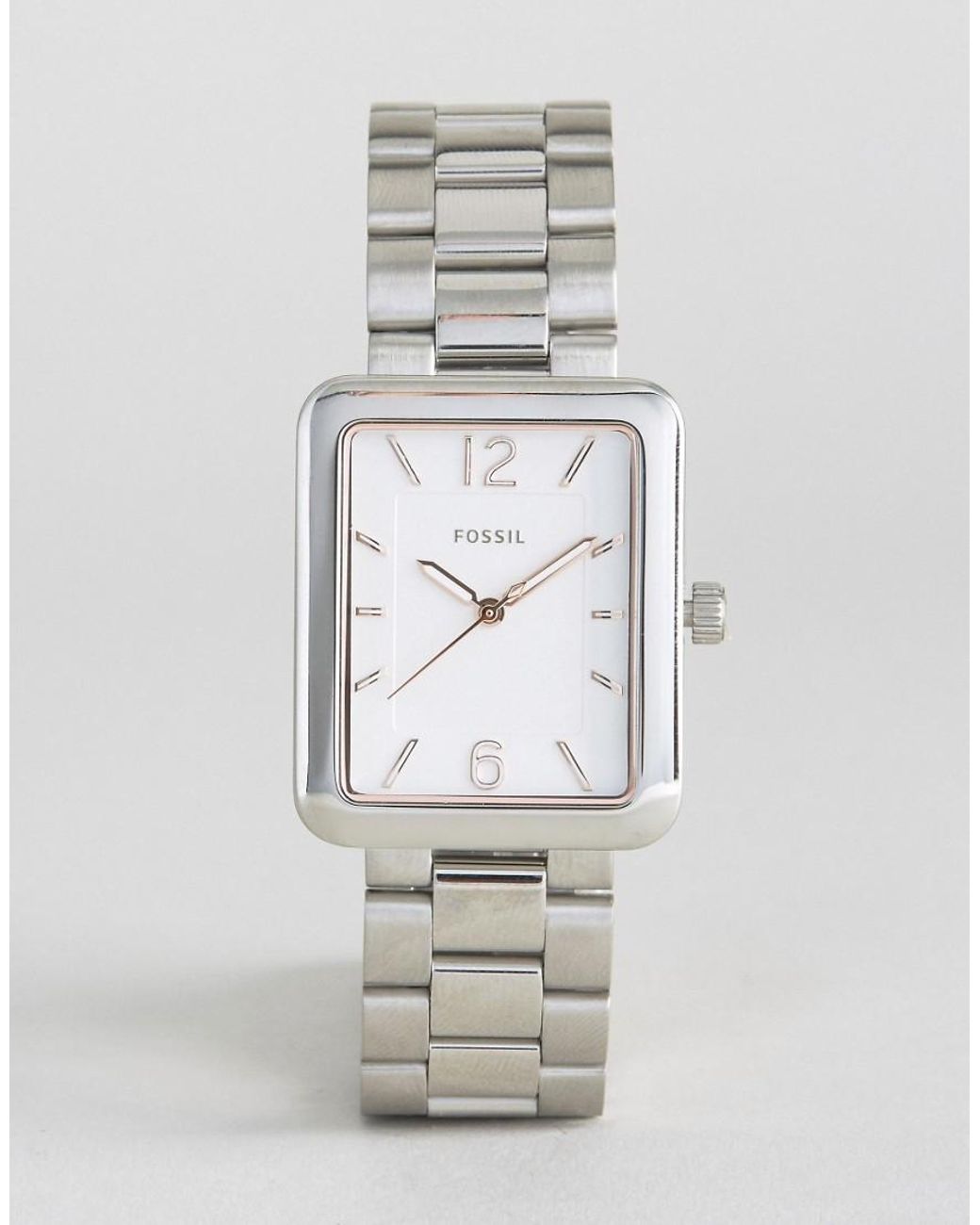 Fossil Silver Es4157 Atwater Square Face Watch in Metallic | Lyst