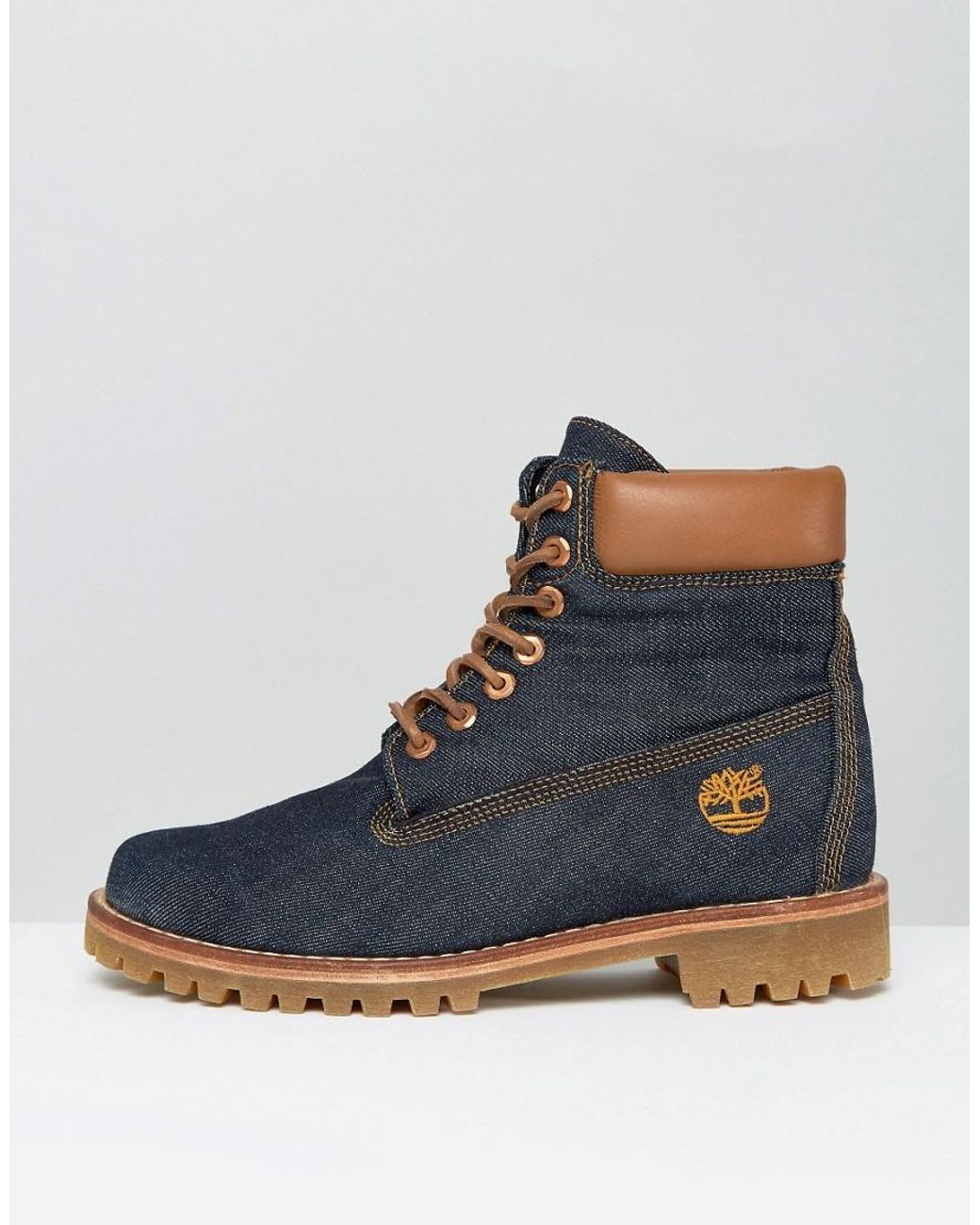 Timberland Classic 6 Inch Denim Premuim Boots Blue for | Lyst Canada