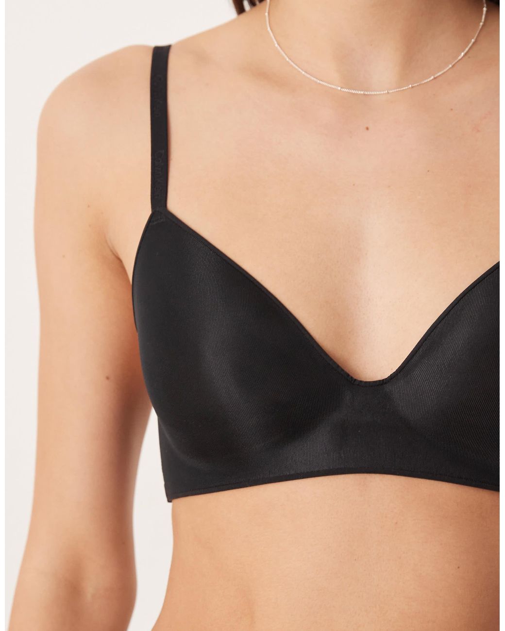 Calvin Klein Black Sheer Marquisette Lightly Lined Wire Free Bra