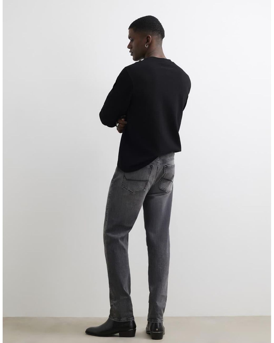 River Island Gray Slim Fit Jeans for men