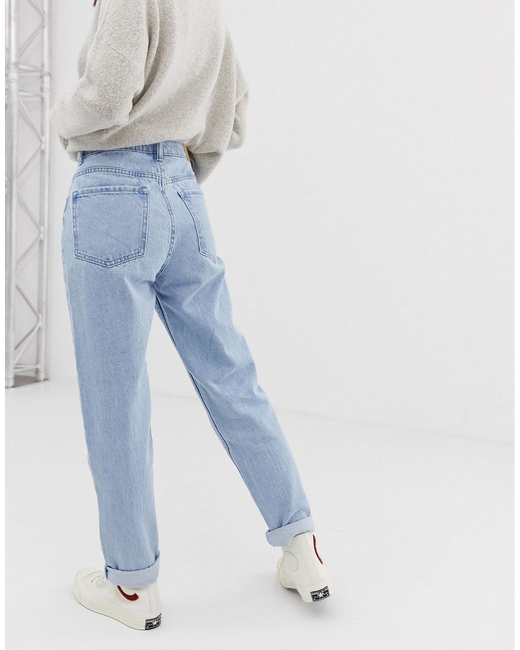 Bershka Denim Mom Jean in Purple | Lyst