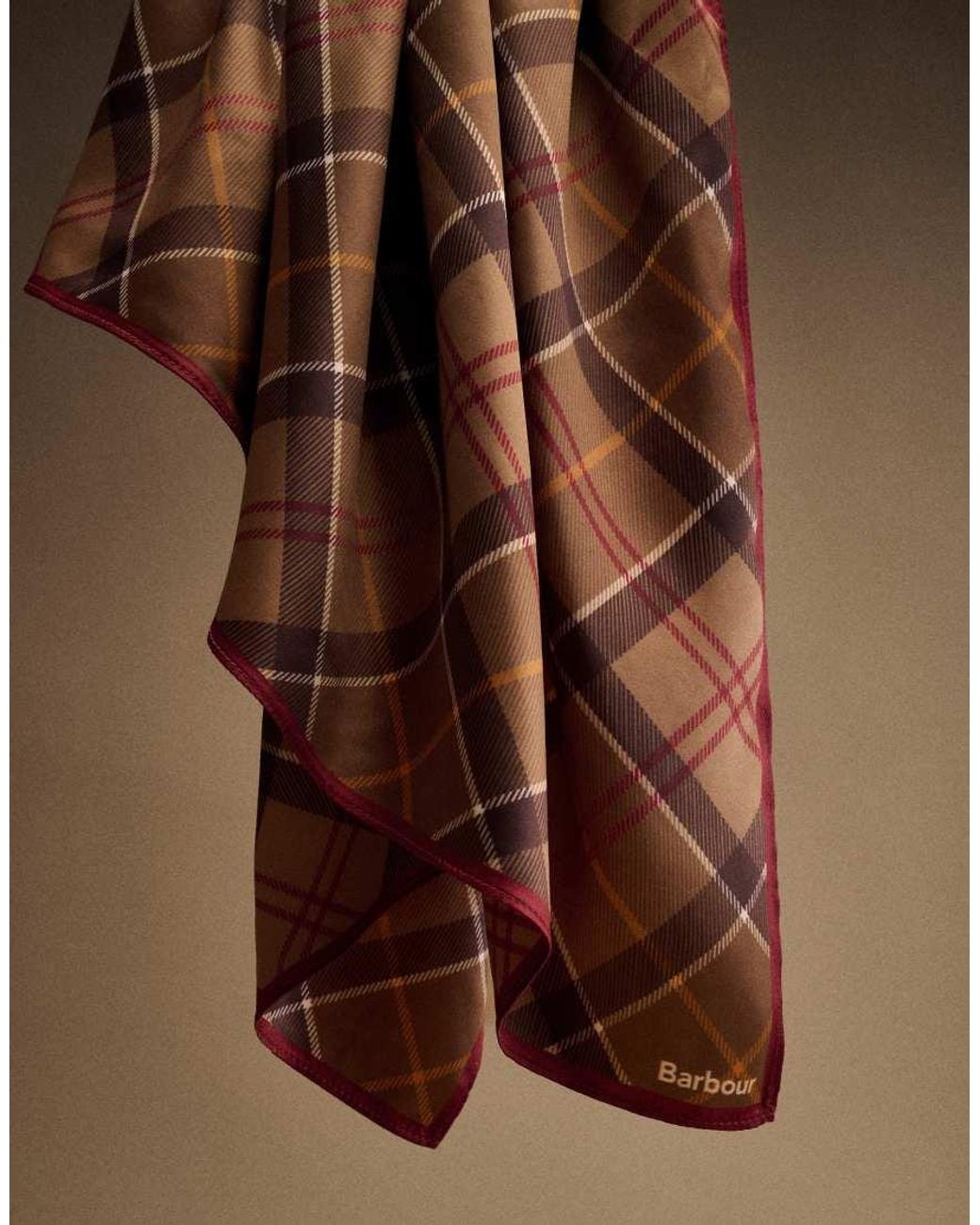 Barbour Brown Kinsale Tartan Check Head/Neck Scarf
