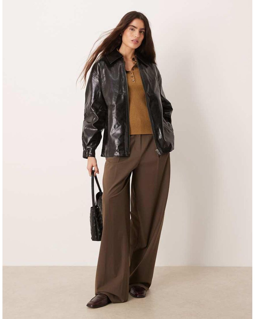 Free People Black Sloane Vegan Jacket