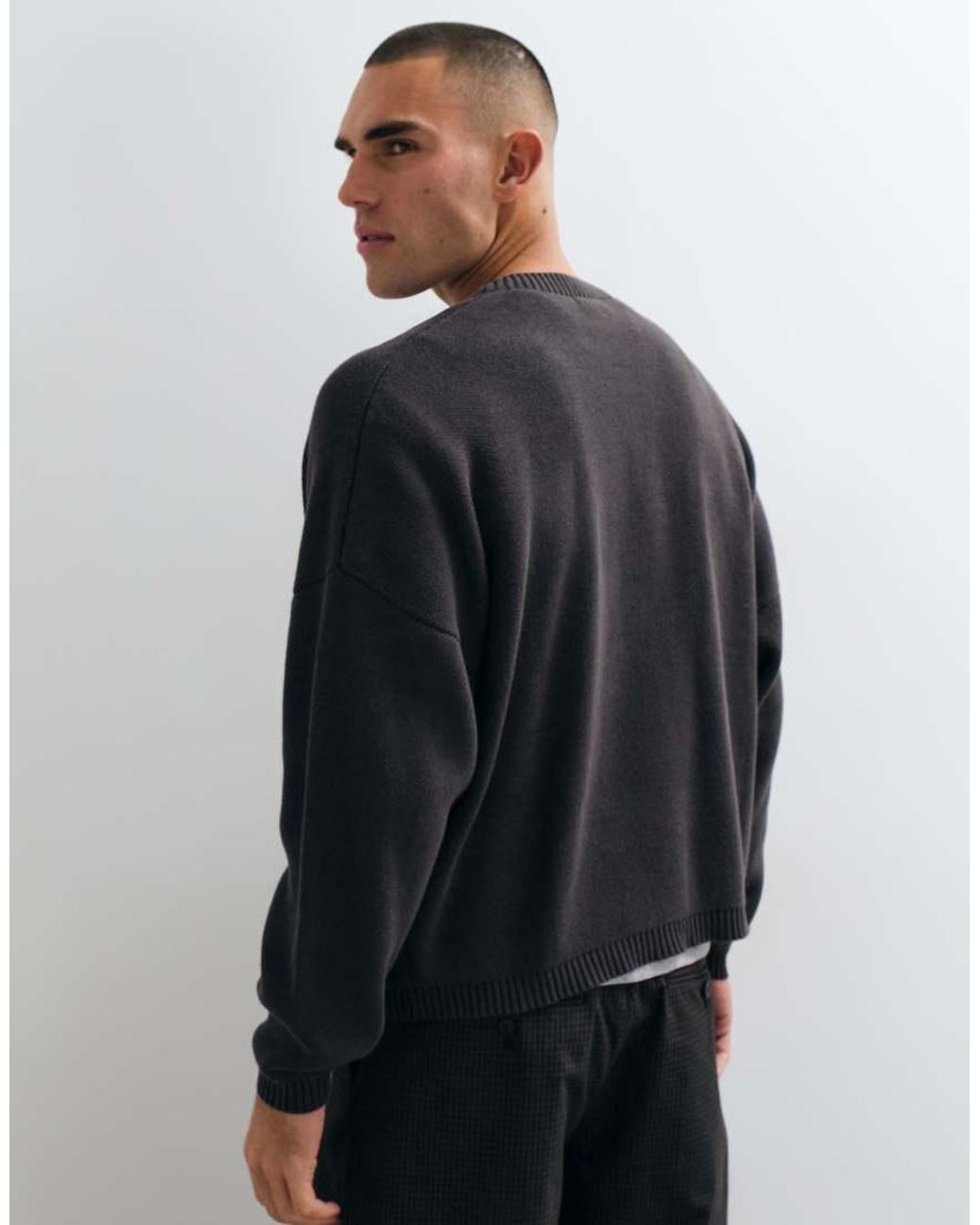 Weekday Blue Oversized Jumper With Spike Graphic for men