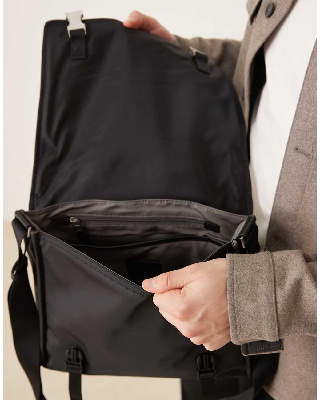 Calvin Klein Natural Nylon Buckle Cross Body Bag for men