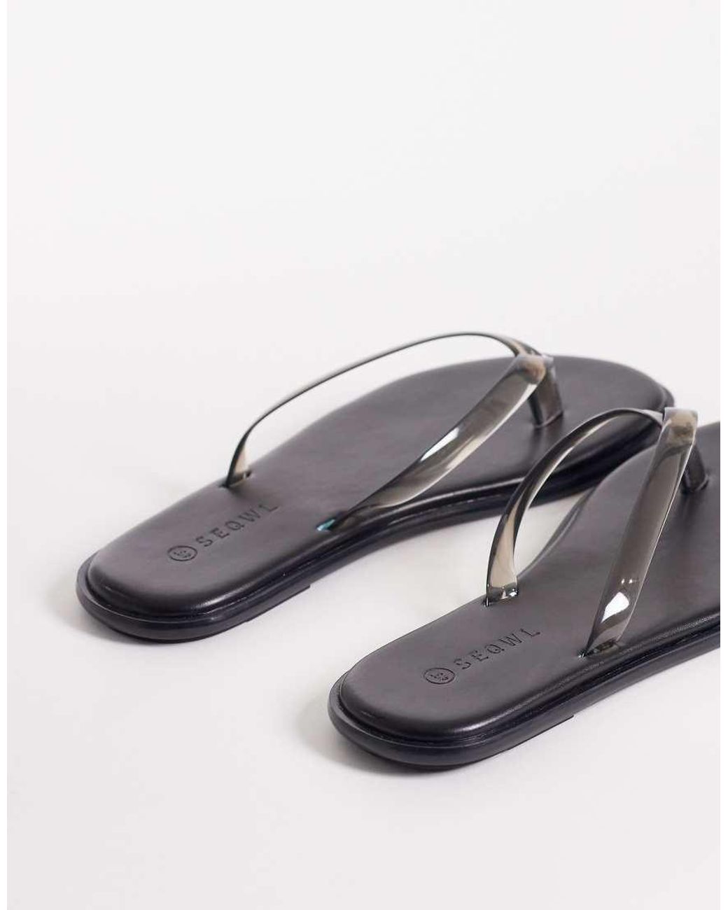 SEQWL Blue Jelly Flip Flops