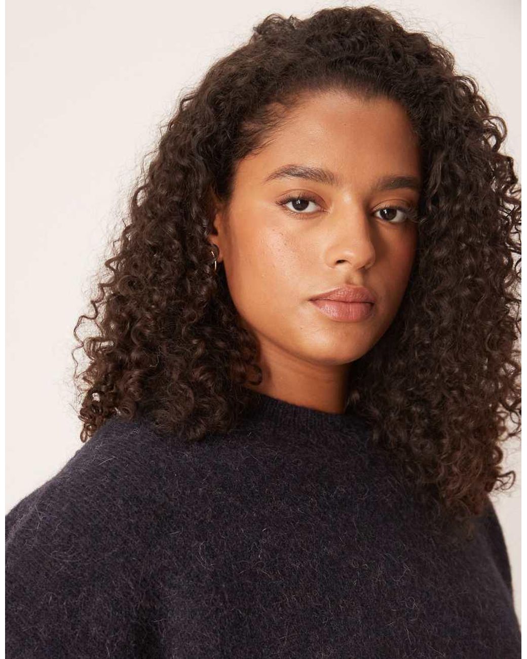 ASOS Blue Asos Design Curve Premium Wool And Alpaca Oversized Crew Neck Jumper