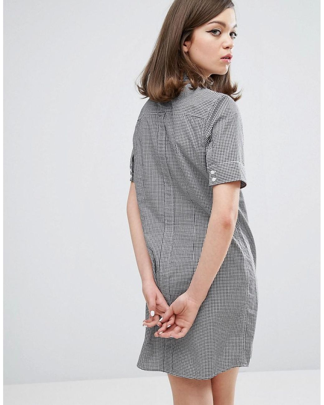 Cotton Authentic Gingham Shirt Dress 