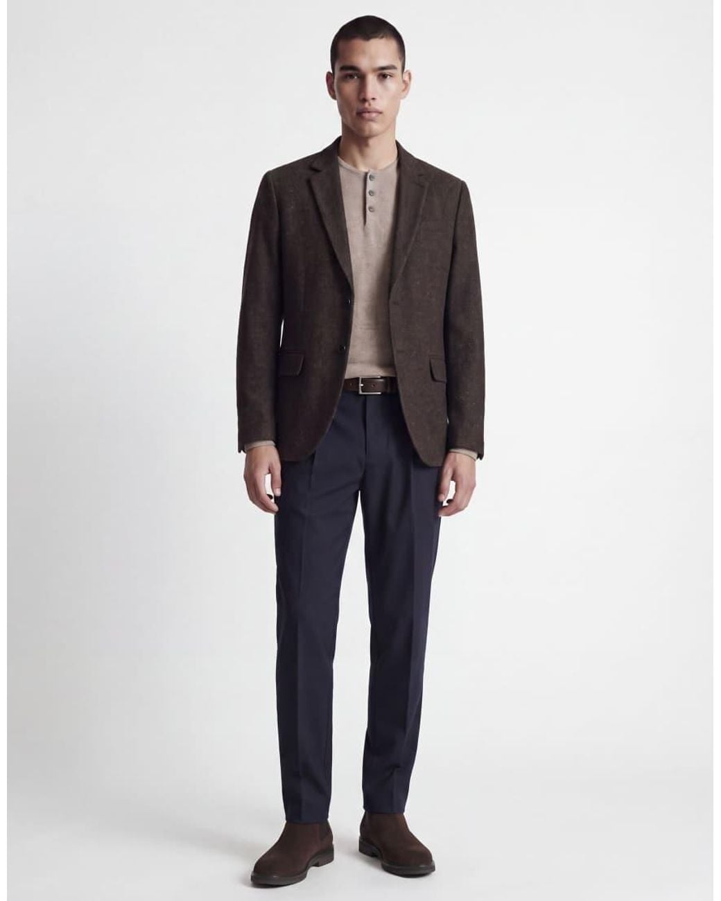Jack & Jones Blue Daytona Mid Waist Wide Leg Trousers for men