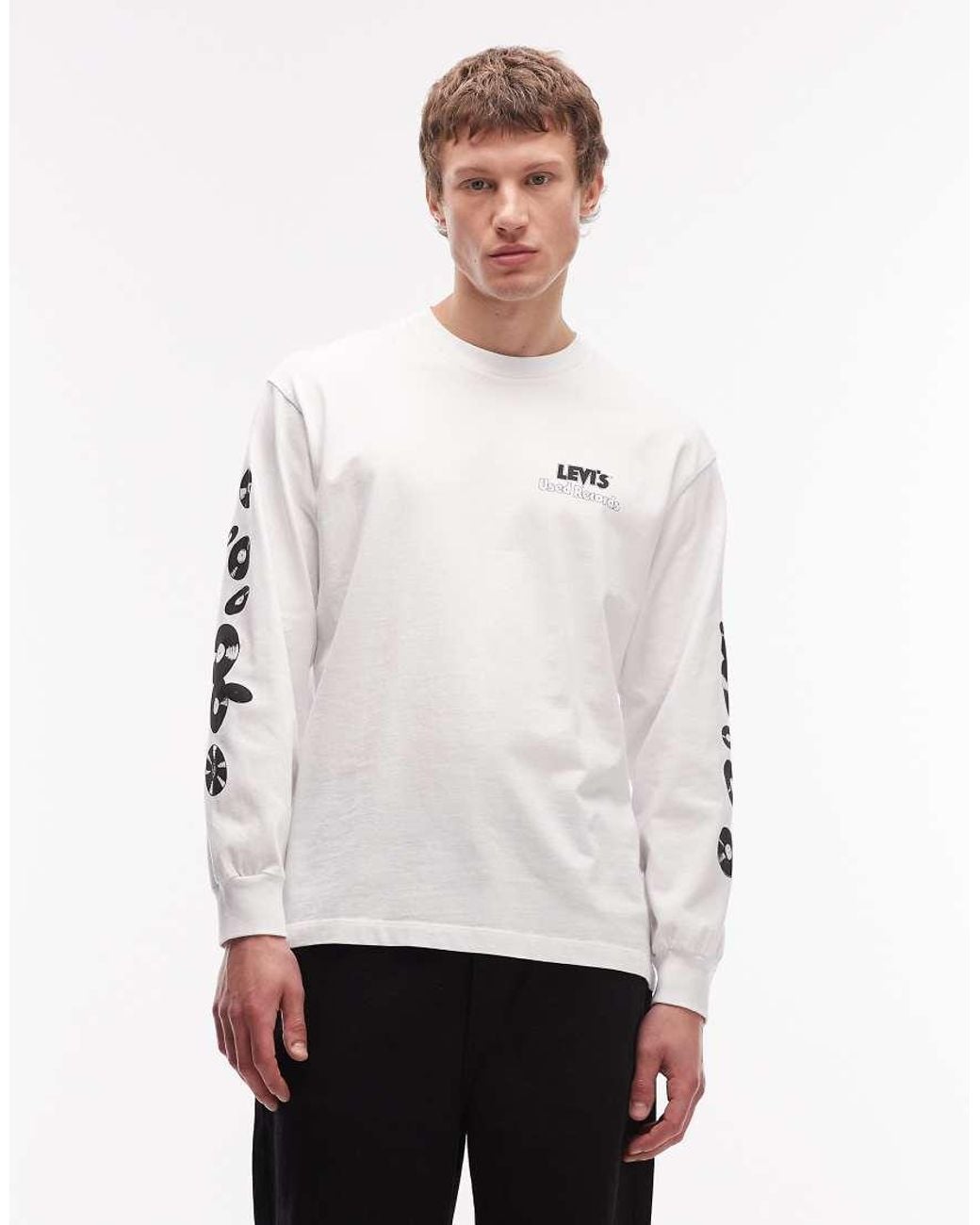 Levi's White Back Graphic Authentic Fit Long Sleeve T-Shirt for men