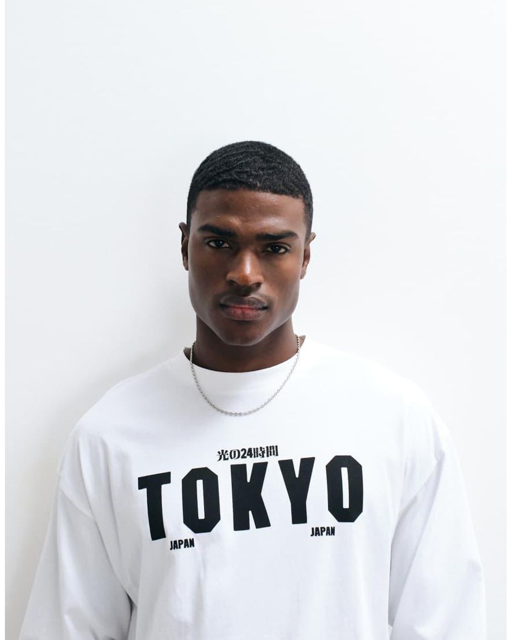ASOS White Oversized Long Sleeve T-shirt With Tokyo Graphic for men