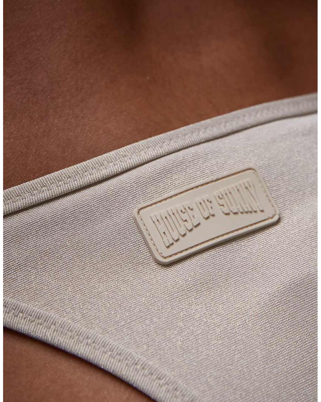 House Of Sunny Brown Shimmer High-Leg Bikini Set