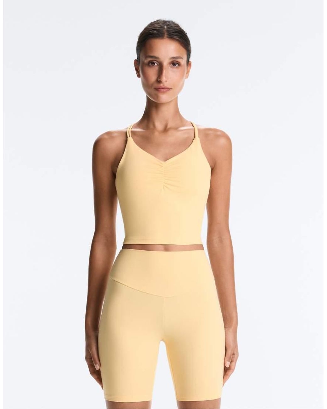 Oysho Natural Comfortlux Crossover Strap Tank Top