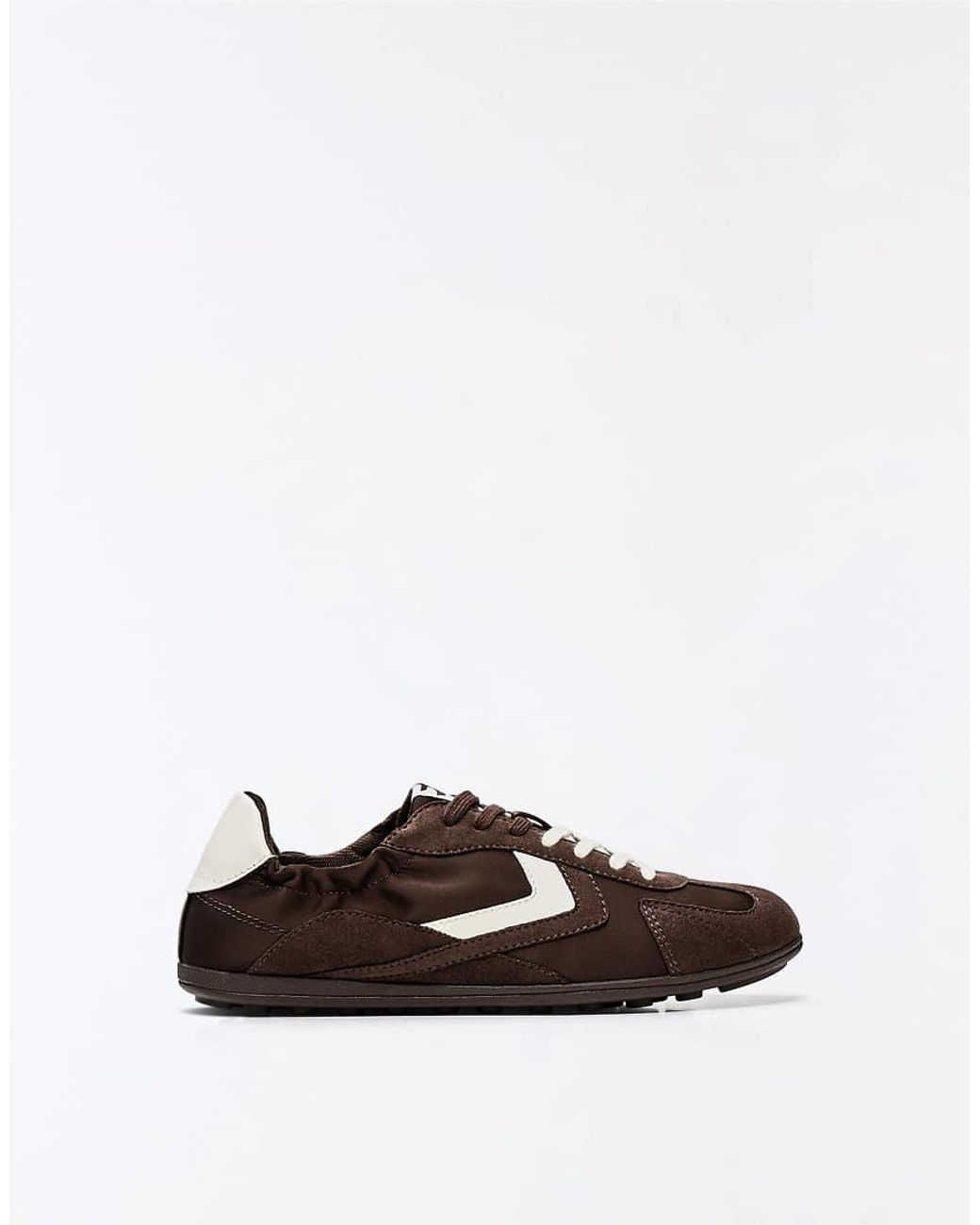 Bershka White Retro Flat Sole Trainers