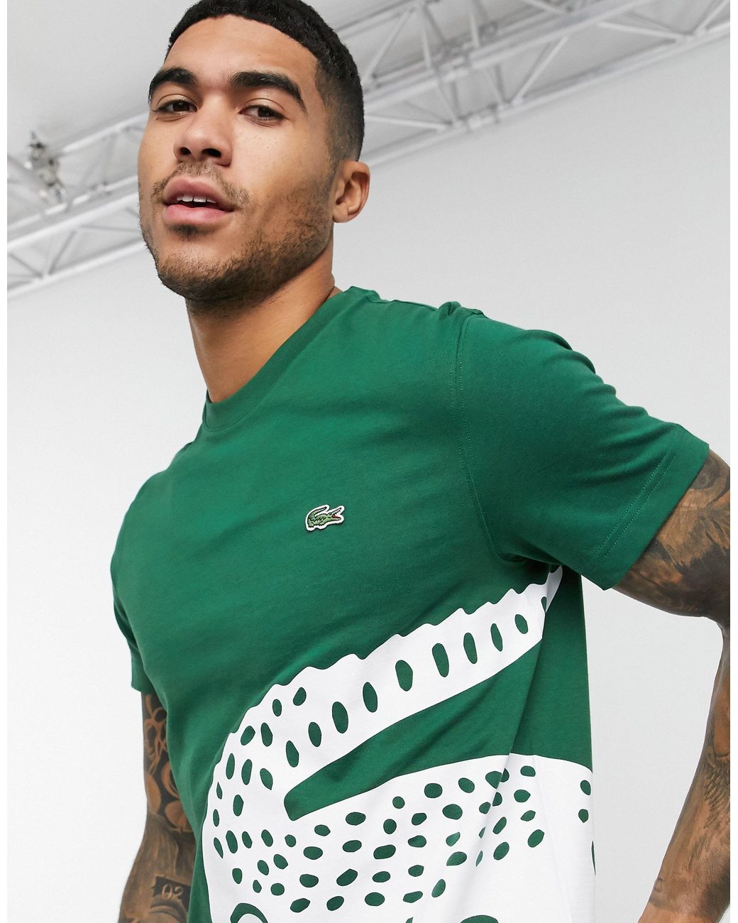 Lacoste – T-Shirt mit großem Krokodilprint in Grün für Herren | Lyst DE